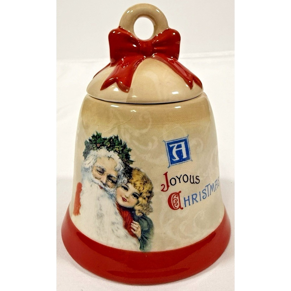 Yankee Candle Votive Holder Cream 2011 Christmas Past Santa Bell